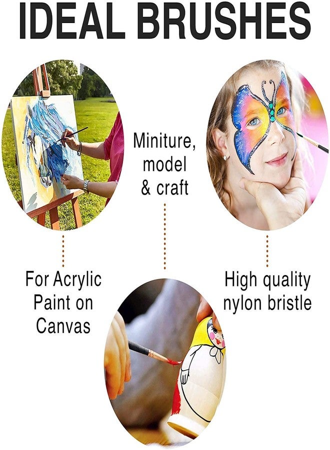 H B MSALA (DEVICE) HB Artist Paint Brush Set - 12 Pcs Acrylic, Oil & Watercolor Brushes for Canvas, Face & Craft Painting | Art Brush Set for Kids, Adults & Artists (Black Gold, Big Size) - Image 4